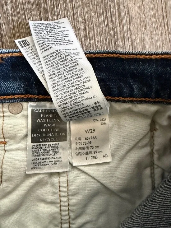 Levi's Dark Blue Distressed Cutoff Denim Shorts - Picture 5 of 7